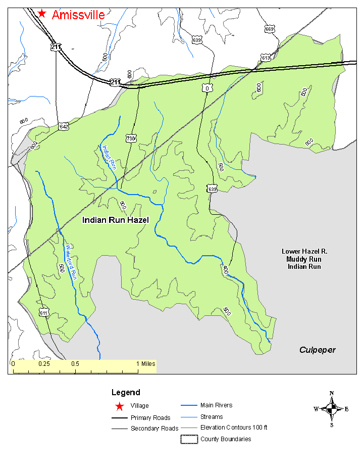 Topographic map - Lower Hazel-Muddy Indian Run
